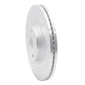 Ford Fusion Brake Rotor (1) - Front Left - R1 Concepts - Drilled & Slotted - Silver - `13-`20